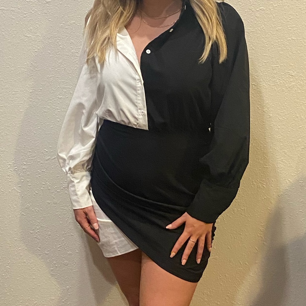 Half & Half dress B&W